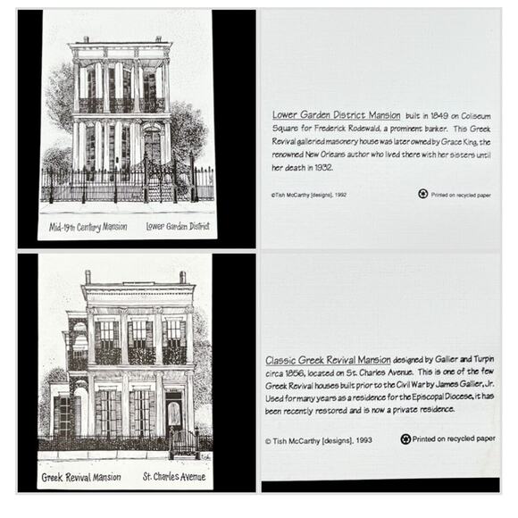 Greeting Cards New Orleans Pen Ink Drawings T McCarthy 10 Notecards Envelopes - Picture 4 of 6